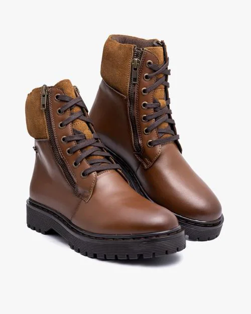 Lace-Up Ankle-Length Boots