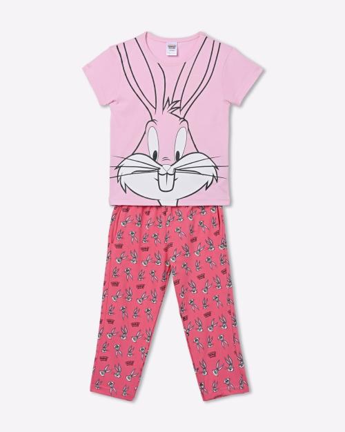 Bugs Bunny Print T-Shirt & Pants Set