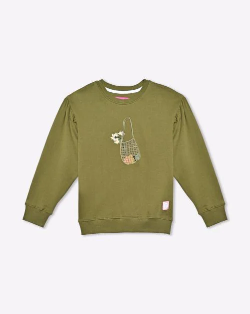 Graphic Print Crew-Neck Sweatshirt