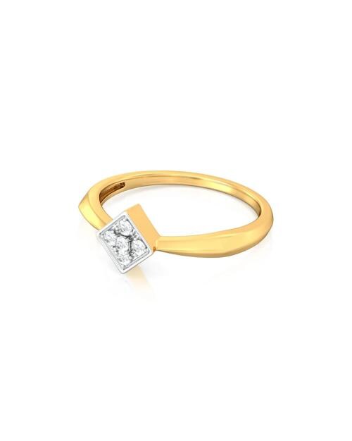 Yellow Gold Parallel Spell Diamond-Studded Ring