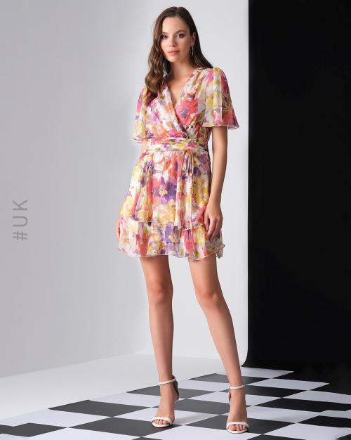 Floral Print Wrap Dress