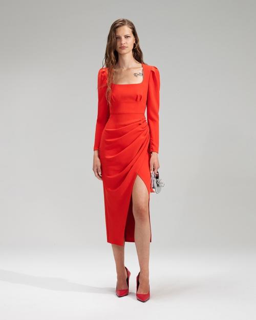 Square-Neck Bodycon Dress