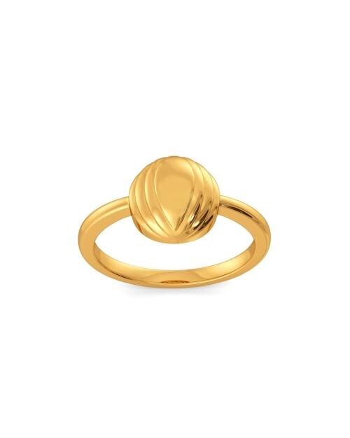 Yellow Gold Button Up Ring