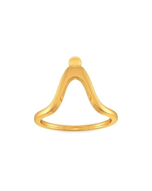 Yellow Gold Beanie Beats Ring