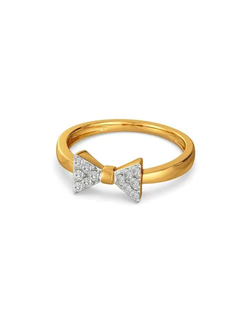 The Bow Bash Yellow Gold Diamond-Studded Ring