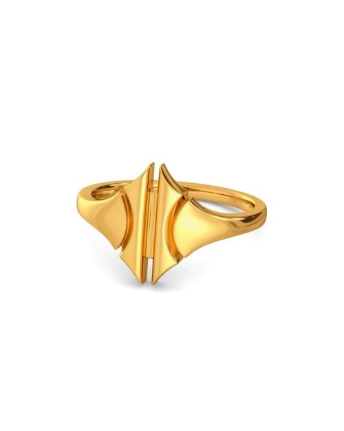 Crest O Shield Yellow Gold Finger Ring