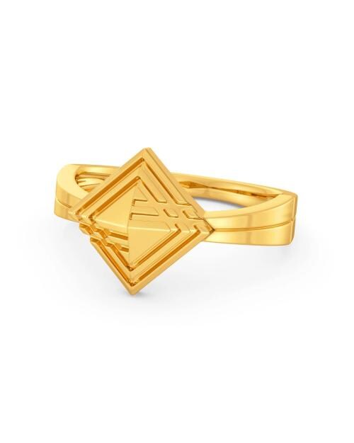 Plaid Puns Yellow Gold Ring
