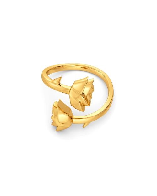 Frond N Fleur Yellow Gold Ring