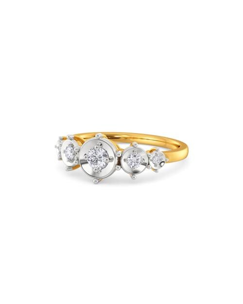 Gleam O Lite Yellow Gold Diamond-Studded Ring