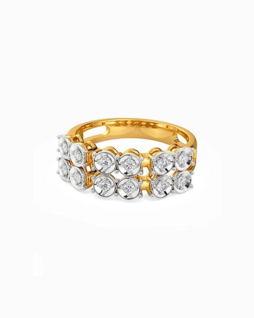 Pomp It Up Yellow Gold Diamond-Studded Ring