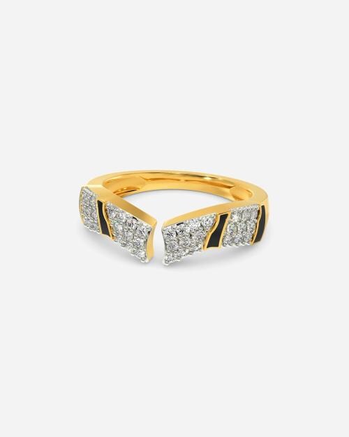 Shield Maiden Yellow Gold Diamond-Studded Ring