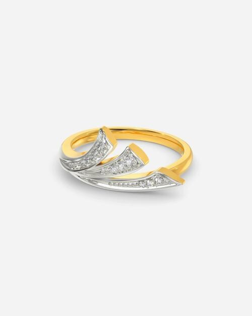 Aqua Maiden Yellow Gold Diamond-Studded Ring