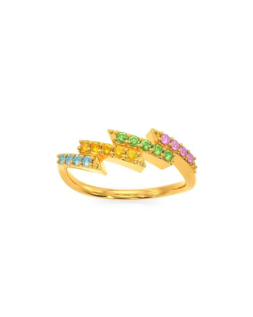 Tetra Dazzle Yellow Gold Gemstone-Studded Ring