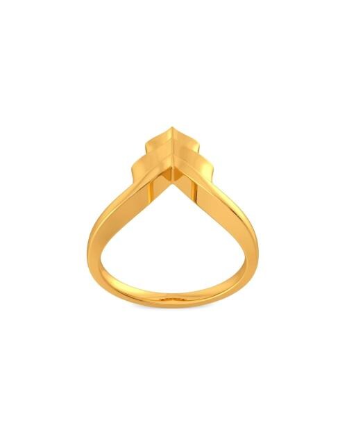 Yellow Gold Bold Bolts Finger Ring