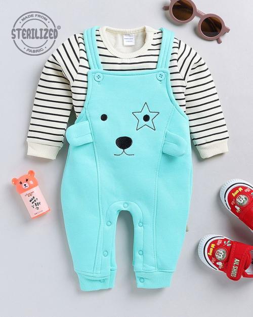 Striped Sweatshirt & Dungarees Set