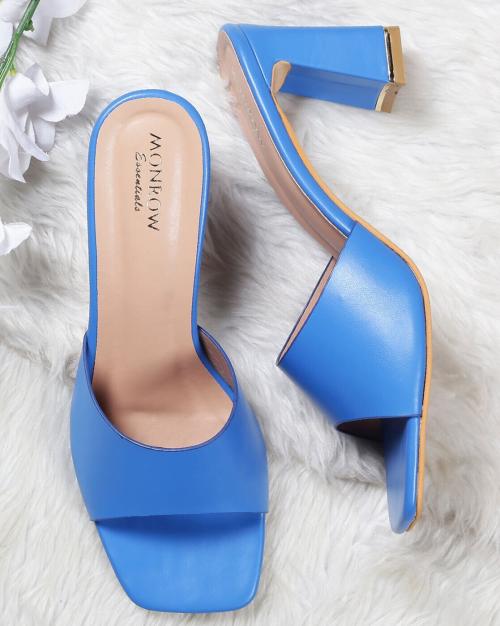 Open-Toe Chunky Heeled Sandals
