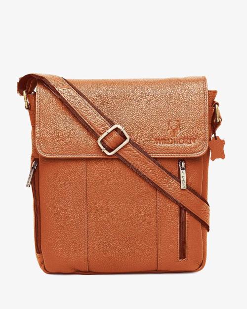 Leather Messenger Bag with Adjustable Strap JioMart