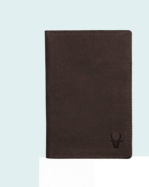 Embossed Logo Leather Passport Holder