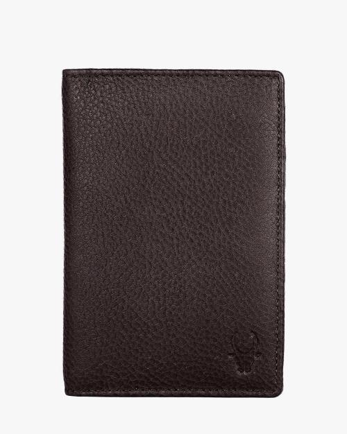 Embossed Logo Leather Passport Holder