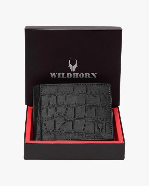 Croc-Embossed Bi-Fold Wallet