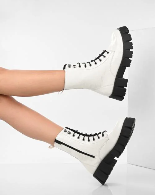 Lace-Up Ankle-Length Boots