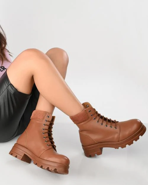 Lace-Up Ankle Length Boots