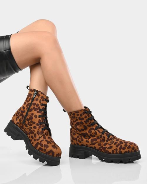 Lace-Up Ankle-Length Boots