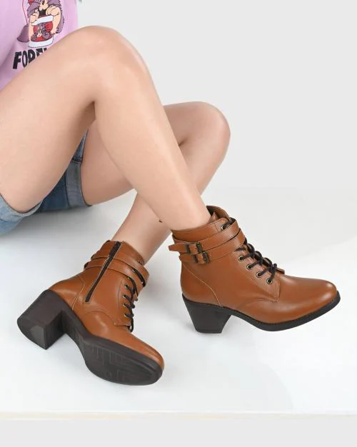 Lace-Up Ankle-Length Boots