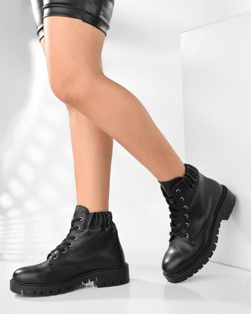 Lace-Up Ankle-Length Boots