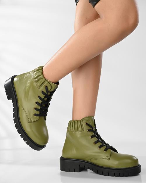 Lace-Up Ankle-Length Boots