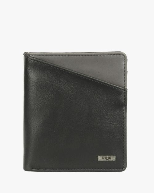 Bi-Fold Wallet with Metal Logo Accent