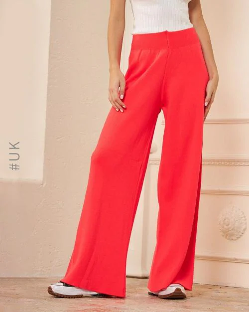 High-Rise Palazzos with Elasticated Waist