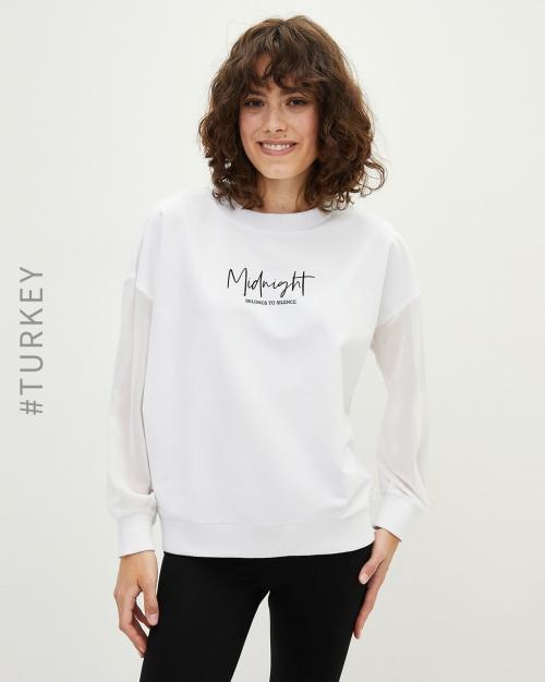 Crew-Neck Sweatshirt with Typographic Print