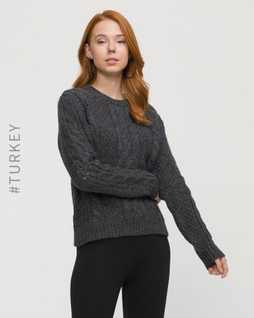 Cable-Knit Round-Neck Pullover