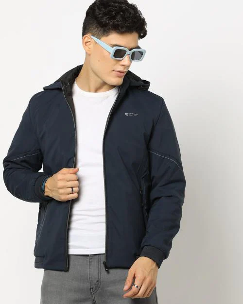 Genuine Leather Zip-Front Hooded Jacket