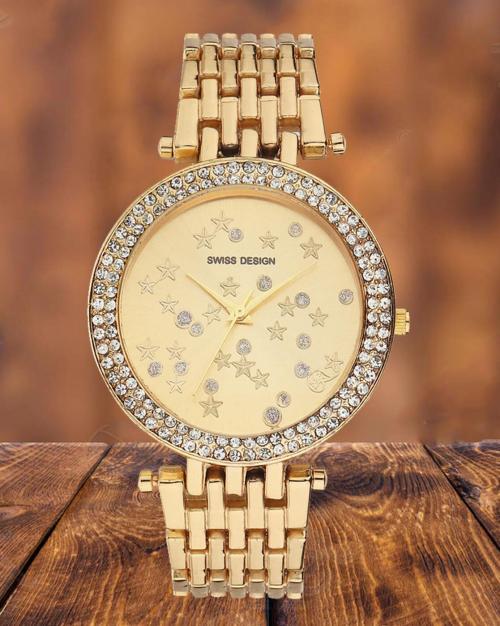 Swis women wrist watches, gold, one size