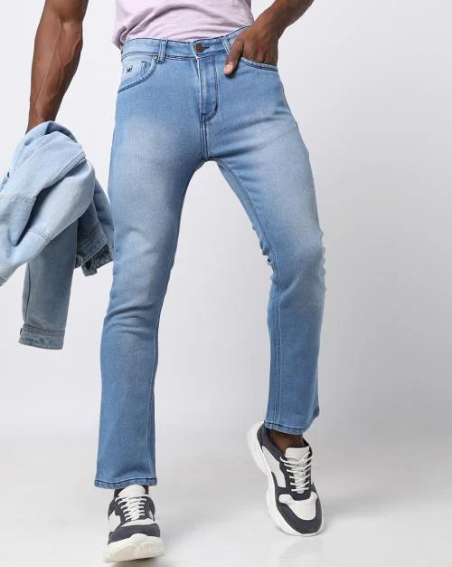 Light-Wash Slim Fit Jeans