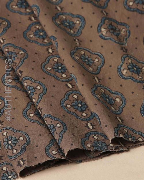 Handblock Print Ajrak Cotton Blouse Fabric