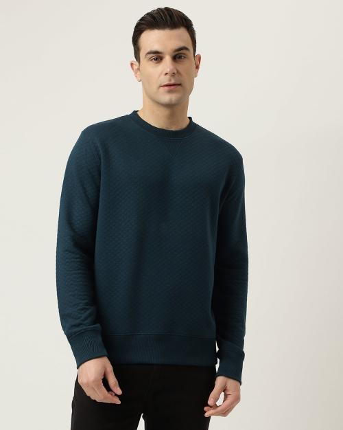 Men Quilted Regular Fit Pullover