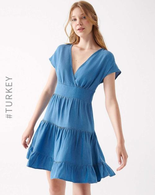 V-Neck Tiered Dress