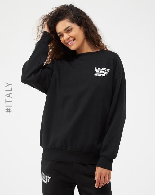 Brand Print Crew-Neck Sweatshirt