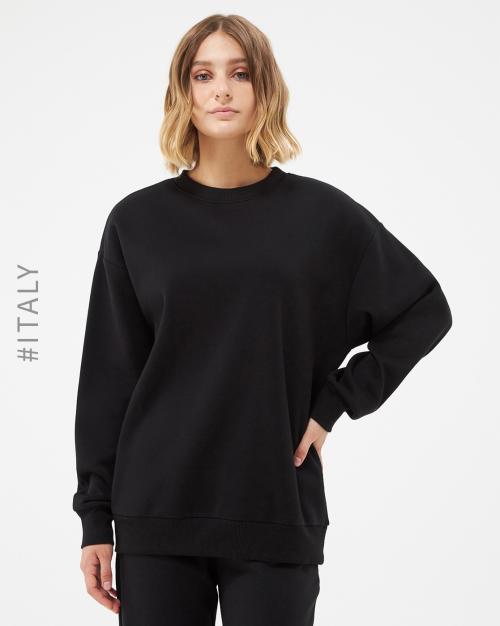 Crew-Neck Sweatshirt with Drop-Shoulder Sleeves