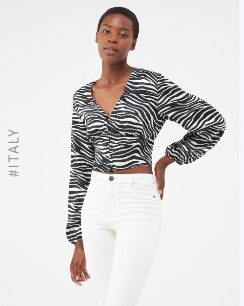 Animal Print V-Neck Top