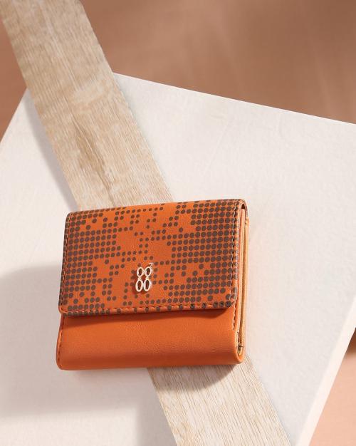 Polka-Dot Print Tri-Fold Wallet