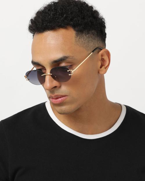 B50707 UV-Protected Rim-Less Oval Sunglasses