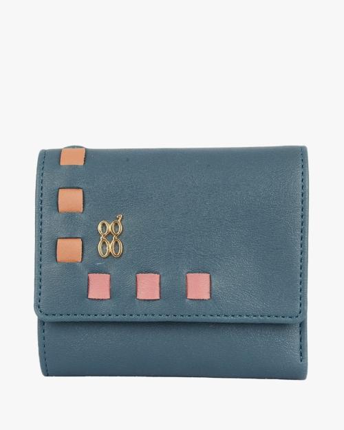 Tri-Fold Wallet with Snap-Button Closure