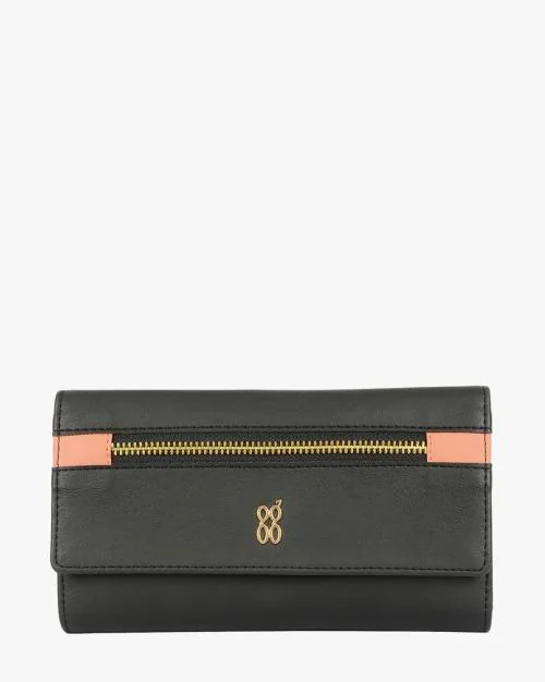 Tri-Fold Wallet with Snap-Button Closure