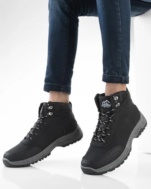 Mid-Top Lace-Up Outdoor Shoes