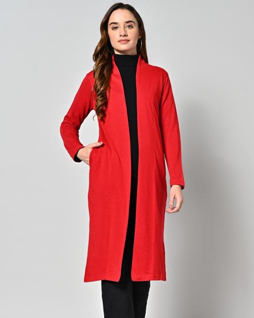 Women Open-Front Shrug with Insert Pockets