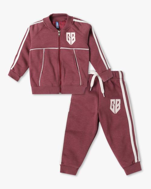Boys Logo Print Regular Fit Tracksuit Set